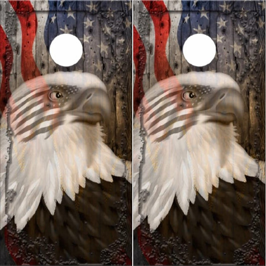 Ghost Eagle American Flag Wood