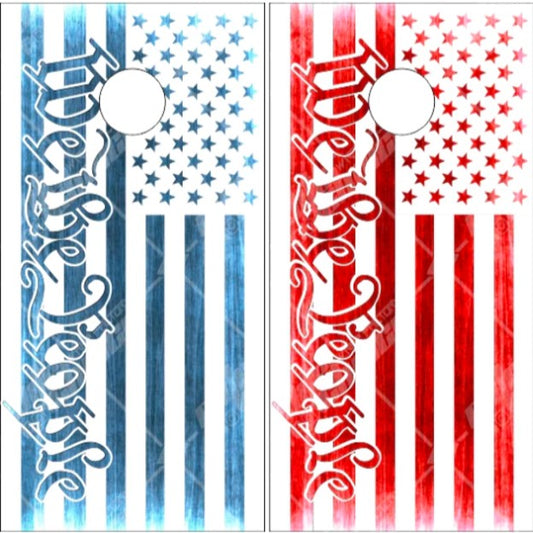 We The People Flag Red and Blue